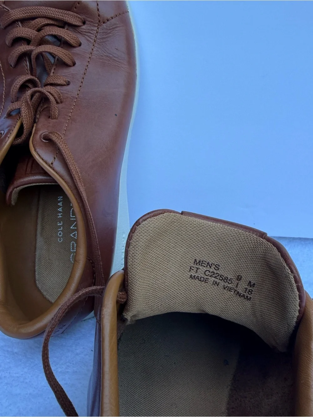 Cole Haan Brown Leather Lace-Up Sneakers with White Sole